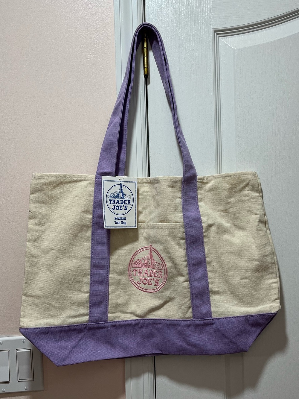 Trader Joe’s Lavender Large Canvas Tote Bag
